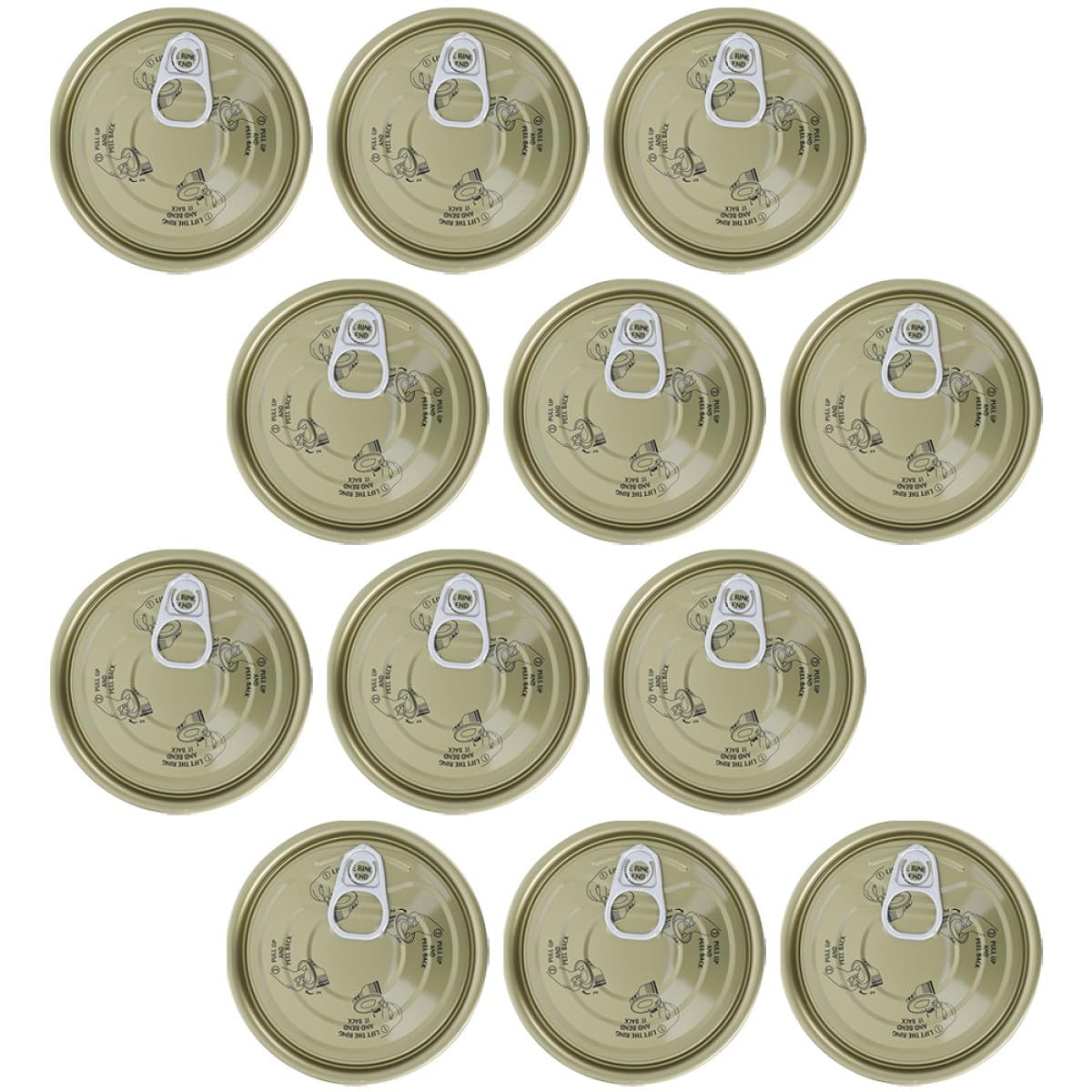 12pcs Small Meat Can Meat Storage Tin 3.65x3.65x1.65in Tinplate Tight Seal Easy Access Party Decorations