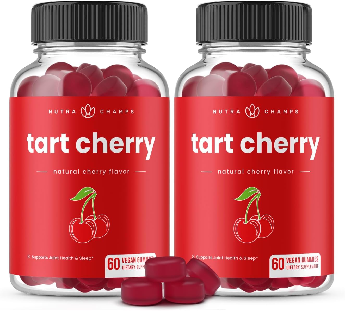 Tart Cherry Gummies - Tart Cherry Extract with Celery Seed - 60 Vegan Gummies (2-Pack)