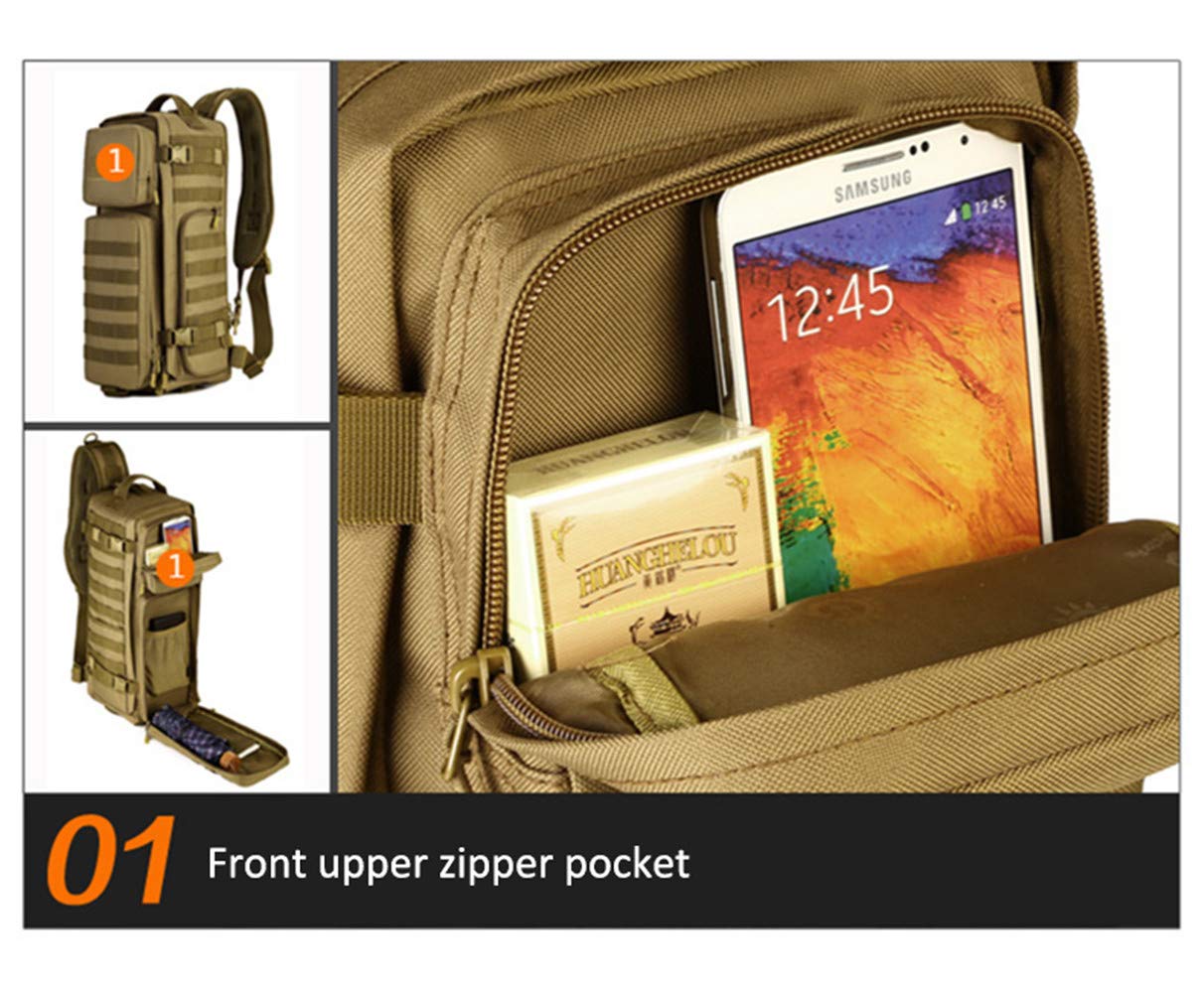 Mochila para Senderismo, Mochila táctica para montañismo al Aire Libre, Mochila para el Pecho, Mochila Militar multifunción Molle, Bolsos de Hombro para Hombre