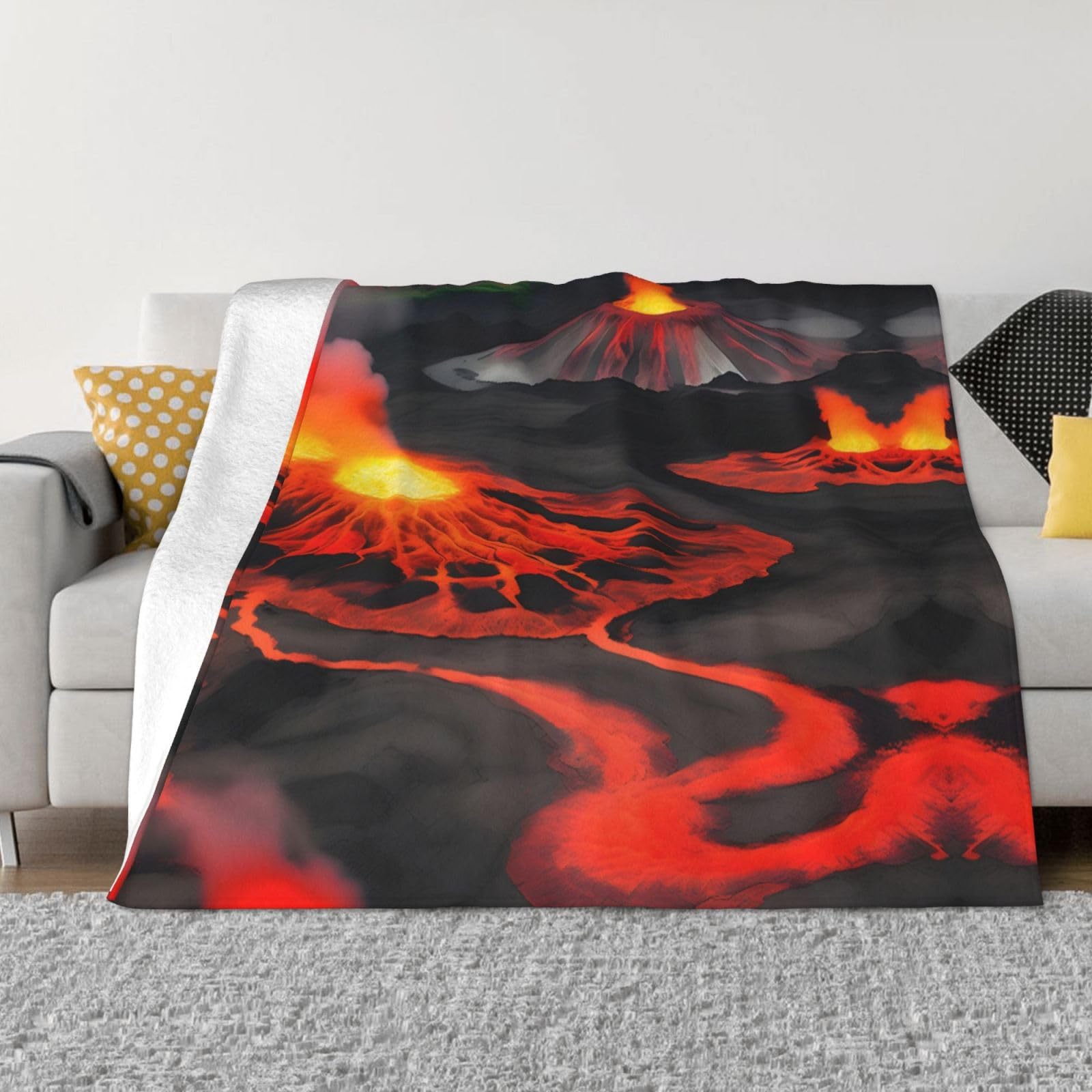 Couverture polaire flanelle chaude et douce motif Kilauea plaid canapé