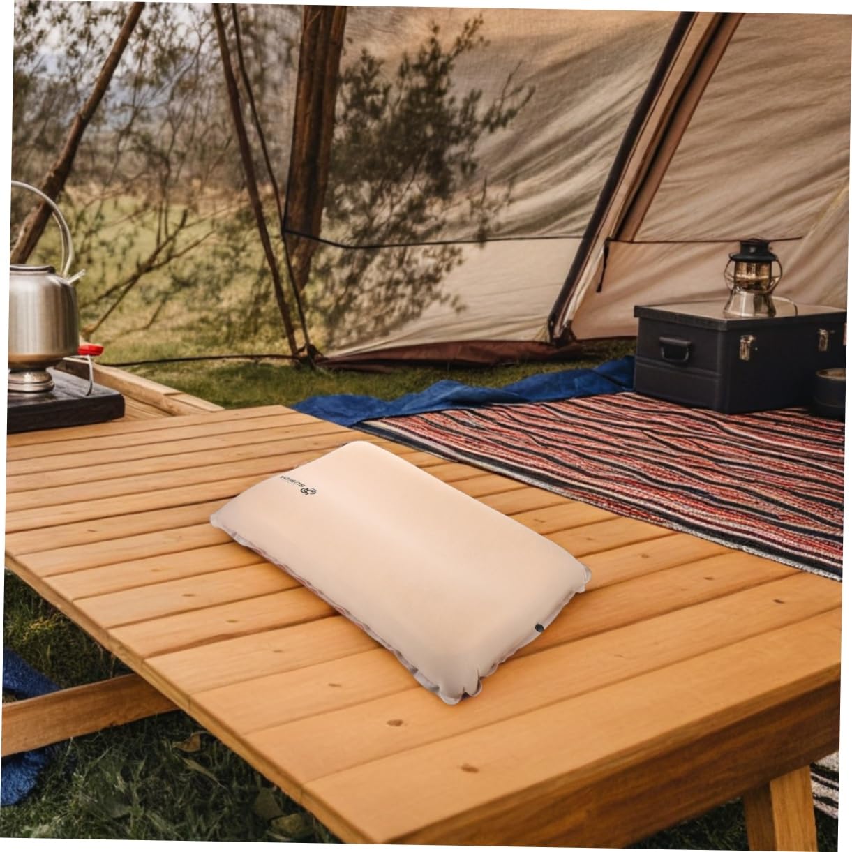 Hemobllo Almohada Inflable de Viaje para Exteriores, Tejido Elástico, Compacta, Alivia la Presión Cervical, Adecuado para Camping y Senderismo