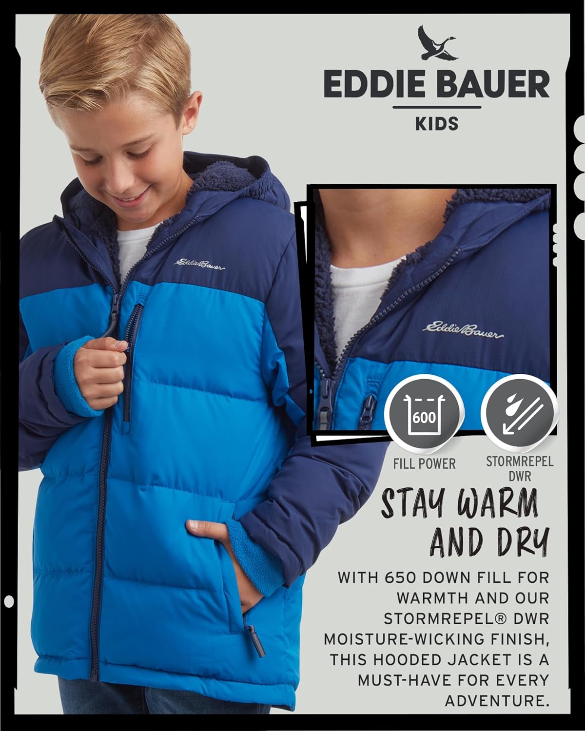 Eddie Bauer Boys' Winter Jacket - Heavyweight Quilted Down Jacket - Insulated Hooded Outerwear Coat for Boys (5-16) - Image 5