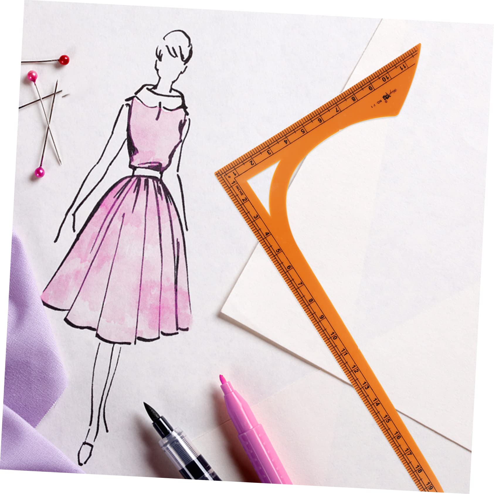 SOIMISS Regla de Costura L Doble Escala para Patchwork Ropa, Plástico Ligero Transparente, Herramienta de Corte para Sastrería, Principiantes y Profesionales, Uso en Confección y Diseño Textil
