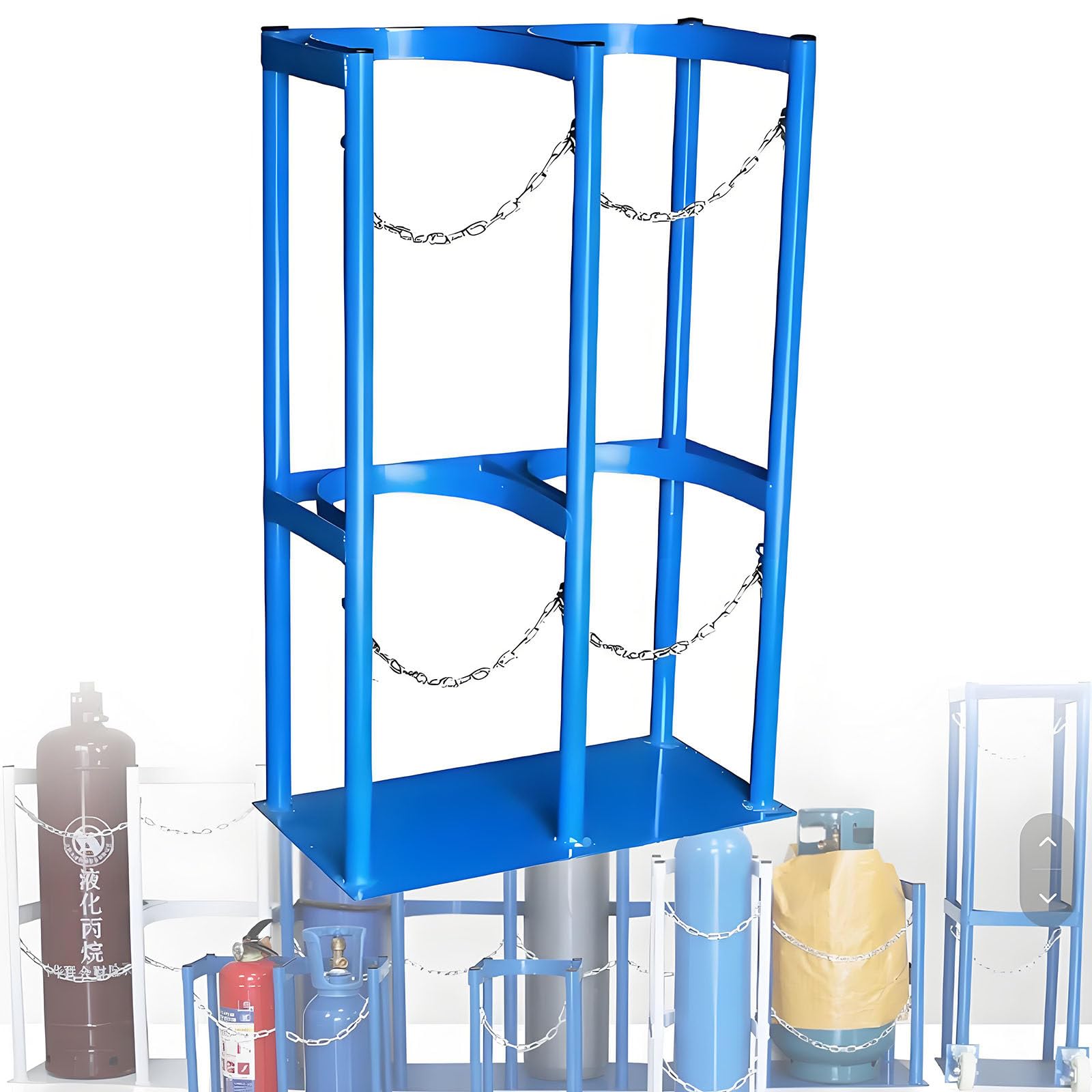 IYUESQ Heavy-Duty Steel Cylinder Storage Rack for Secure Workshop and Garage Organization