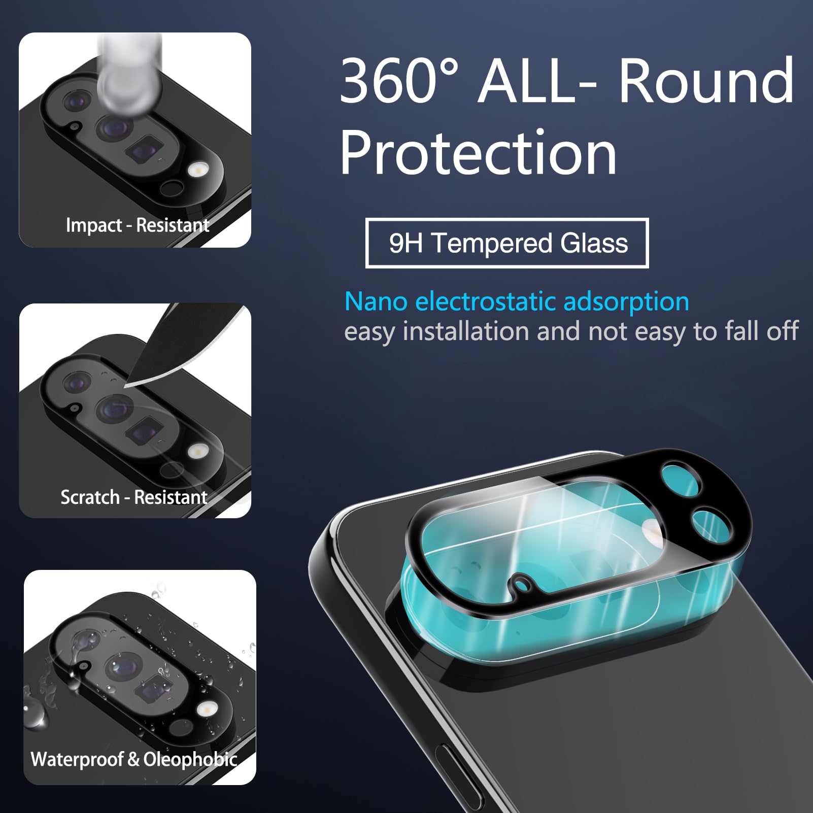 IMBZBK [Auto-Dust Removal] 3 Pack Privacy Screen Protector for Google Pixel 10 Pro XL [Phone Case Friendly], 3 Anti Spy Tempered Glass Camera Lens Protector Accessories, Military Grade Shatterproof