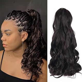 French Curly Braiding Hair 14 Inch 8 Packs Curly Braiding Hair Pre Stretched for Box Braids French Curls Crochet Braids Bouncy Loose Wavy Braiding Hair Extensions(14 Inch,Jet Black)