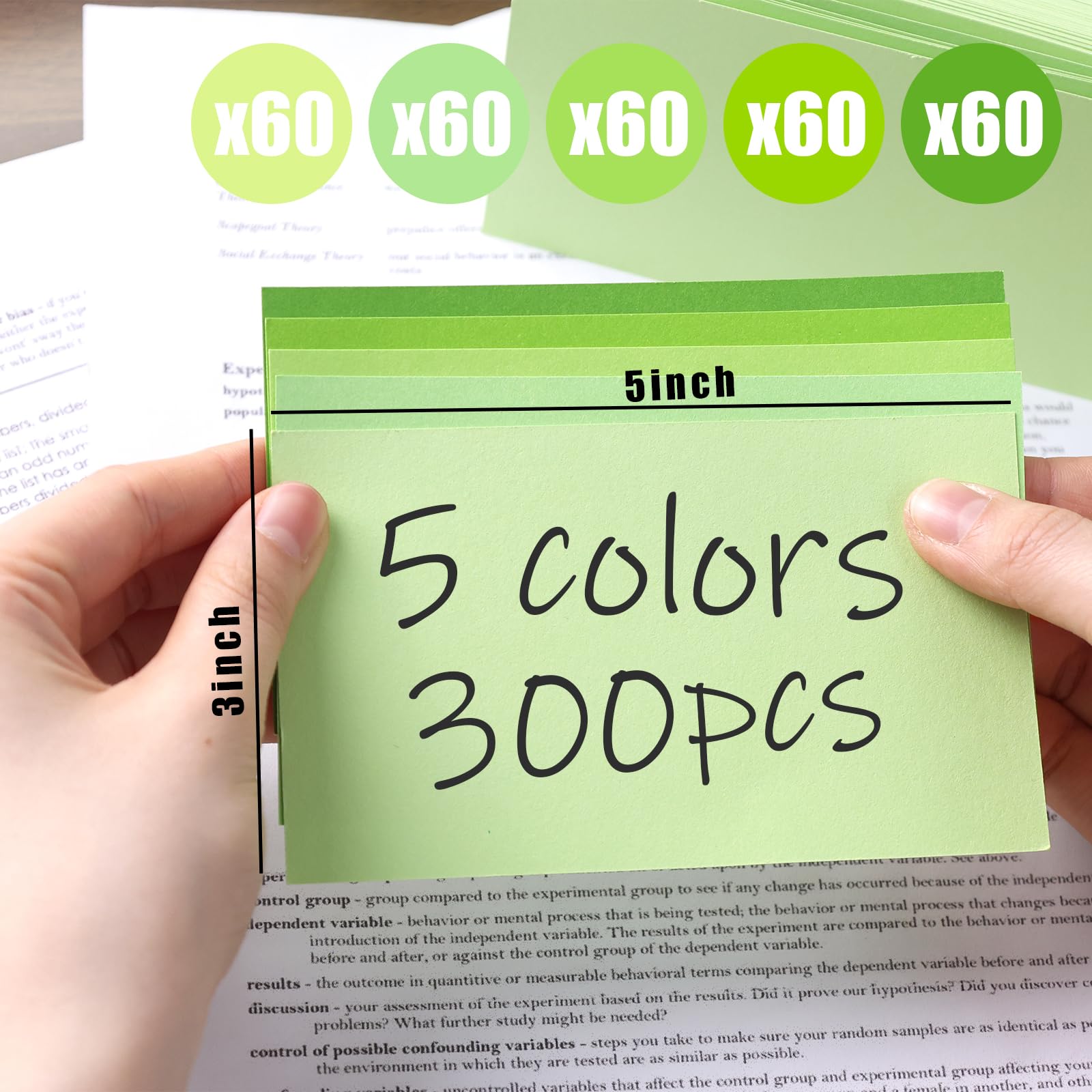 Snapklik.com : 300PCS Index Cards, 3x5 Inch Colored Index Cards Blank ...
