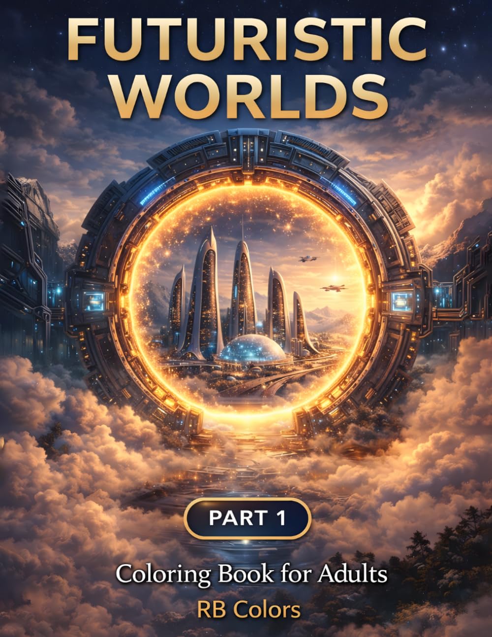 Futuristic Worlds: Sci-Fi Cities, Space Worlds and Future Architecture (Futuristic Worlds Coloring Book Series)