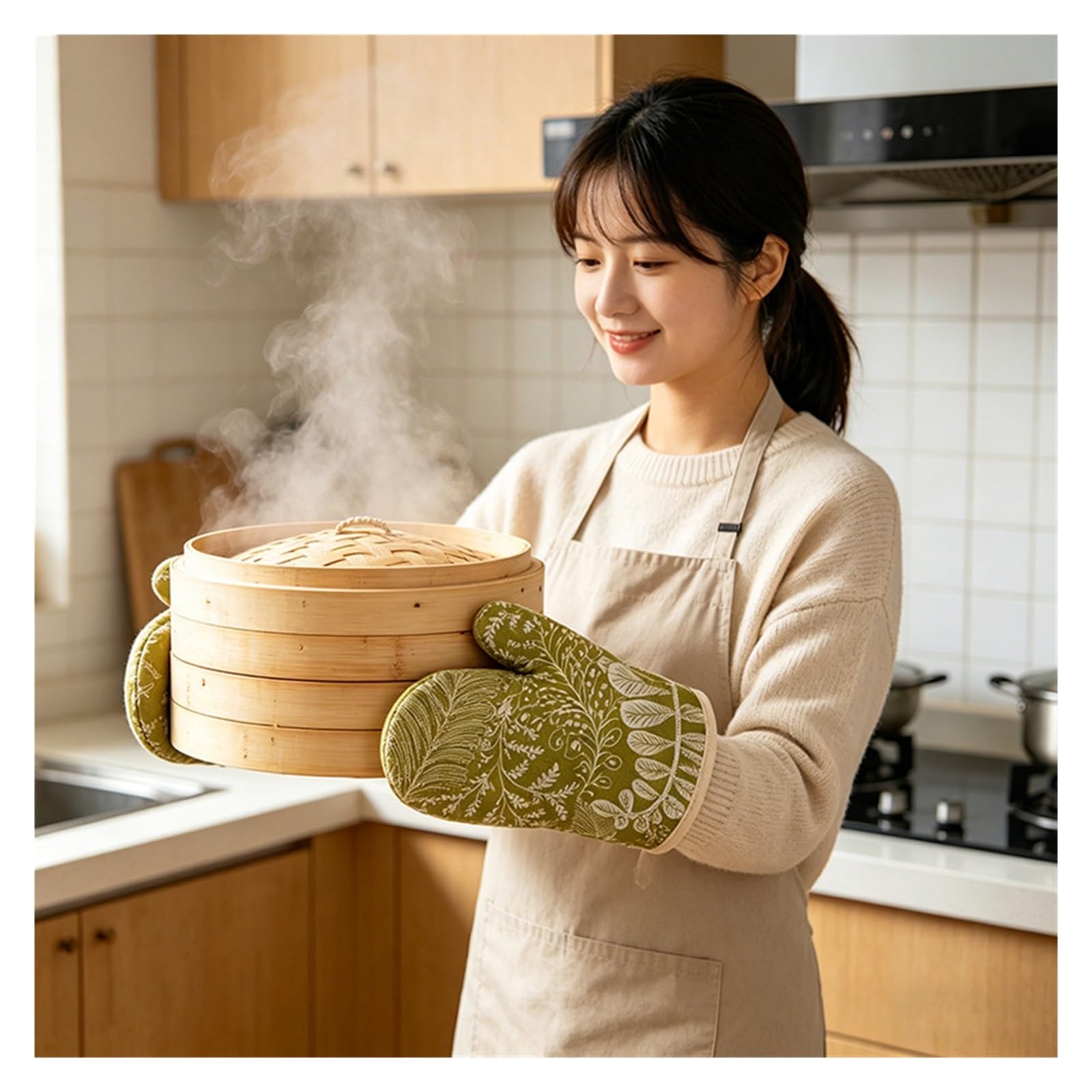 1 Paire De Gants Isolants en Coton Épais pour Cuisine