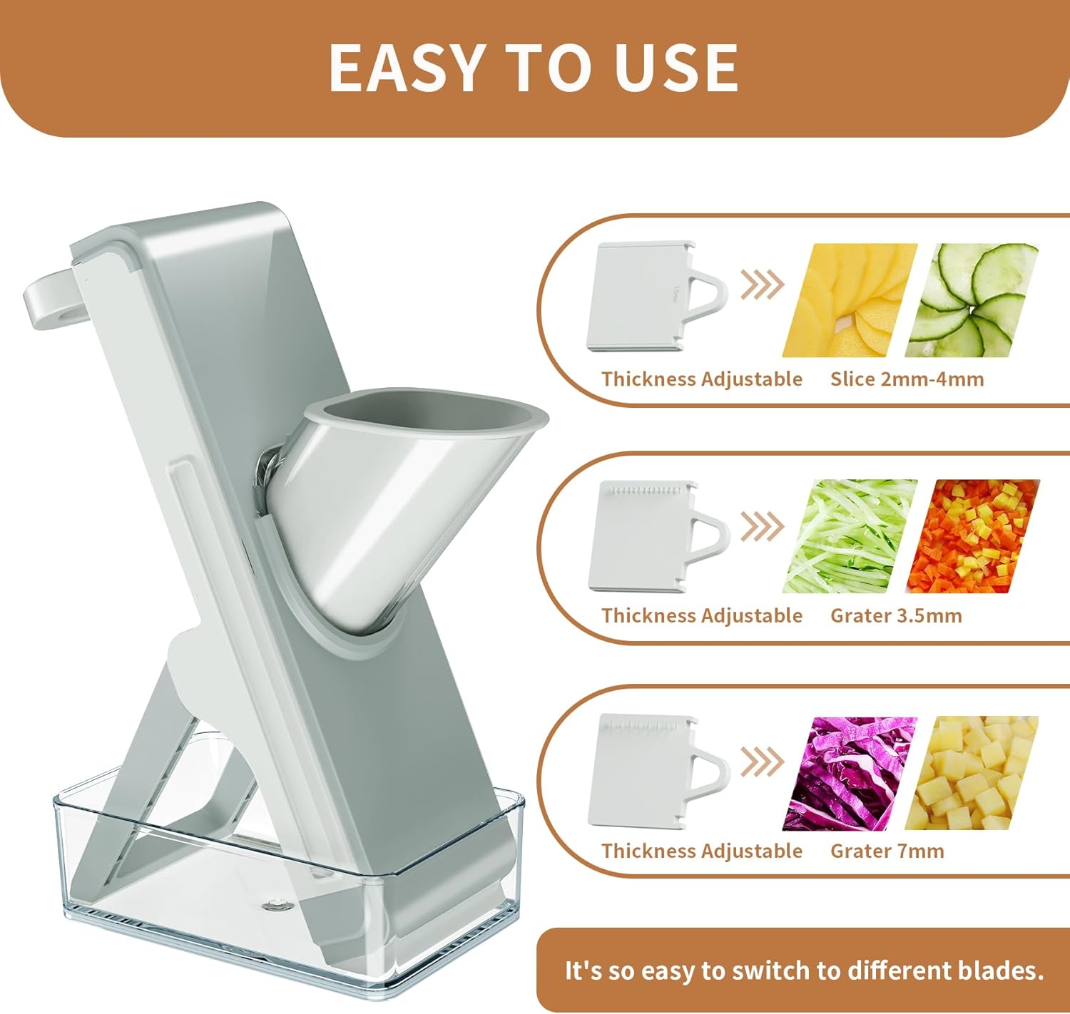 Mandoline Slicer Safe Multifunctional Dicer Adjustable Commercial Slicer Machine Stainless Steel Chopper