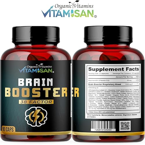 Miniatura 2 de VITAMISAN Suplemento de hongos herbales para la salud cerebral potenciador cerebral  90 cápsulas para memoria y concentración