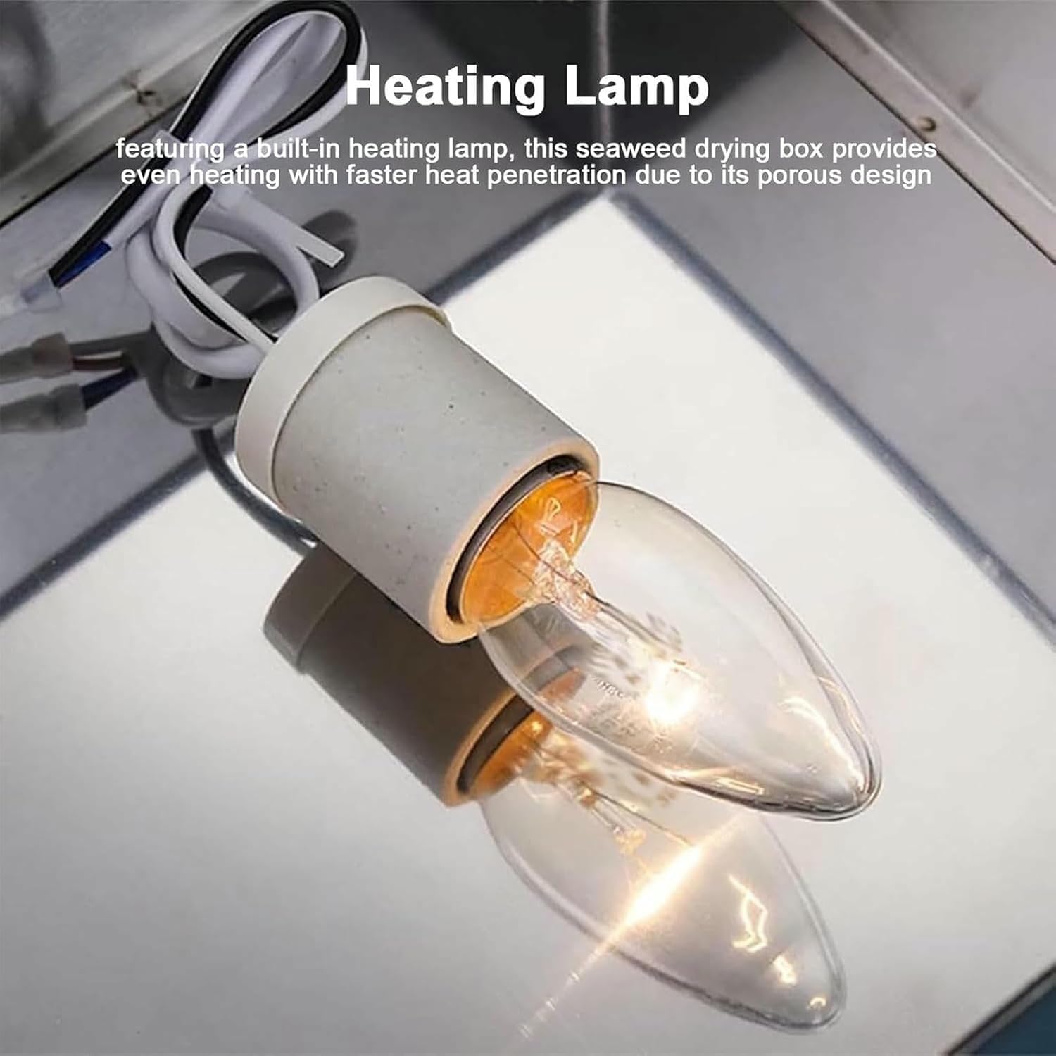 Stainless Steel Seaweed Drying Box, Adjustable Temperature Bulb Dehydrator with Non-Slip Feet, Professional Oven for Sushi Bars & Restaurants