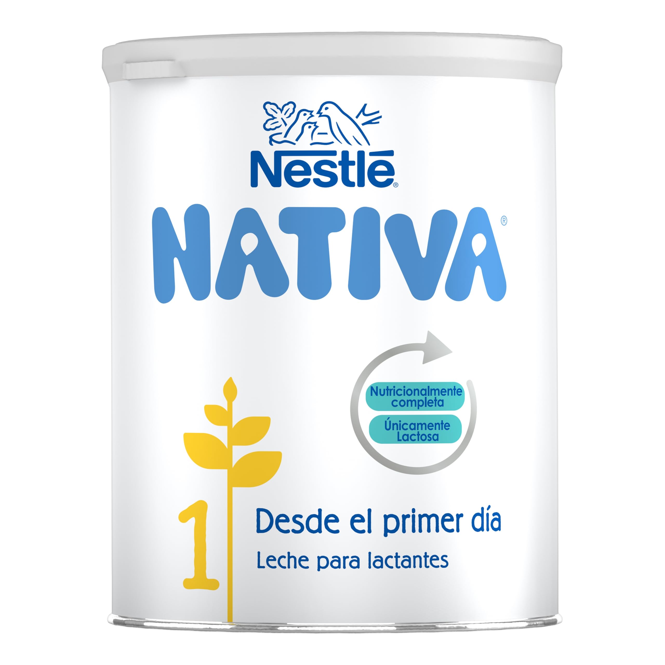 Nestlé NATIVA 1 Leche para bebés de 0 a 6 meses en polvo, fórmula para lactantes. Pack de 6 botes de 800g (4800g en total)
