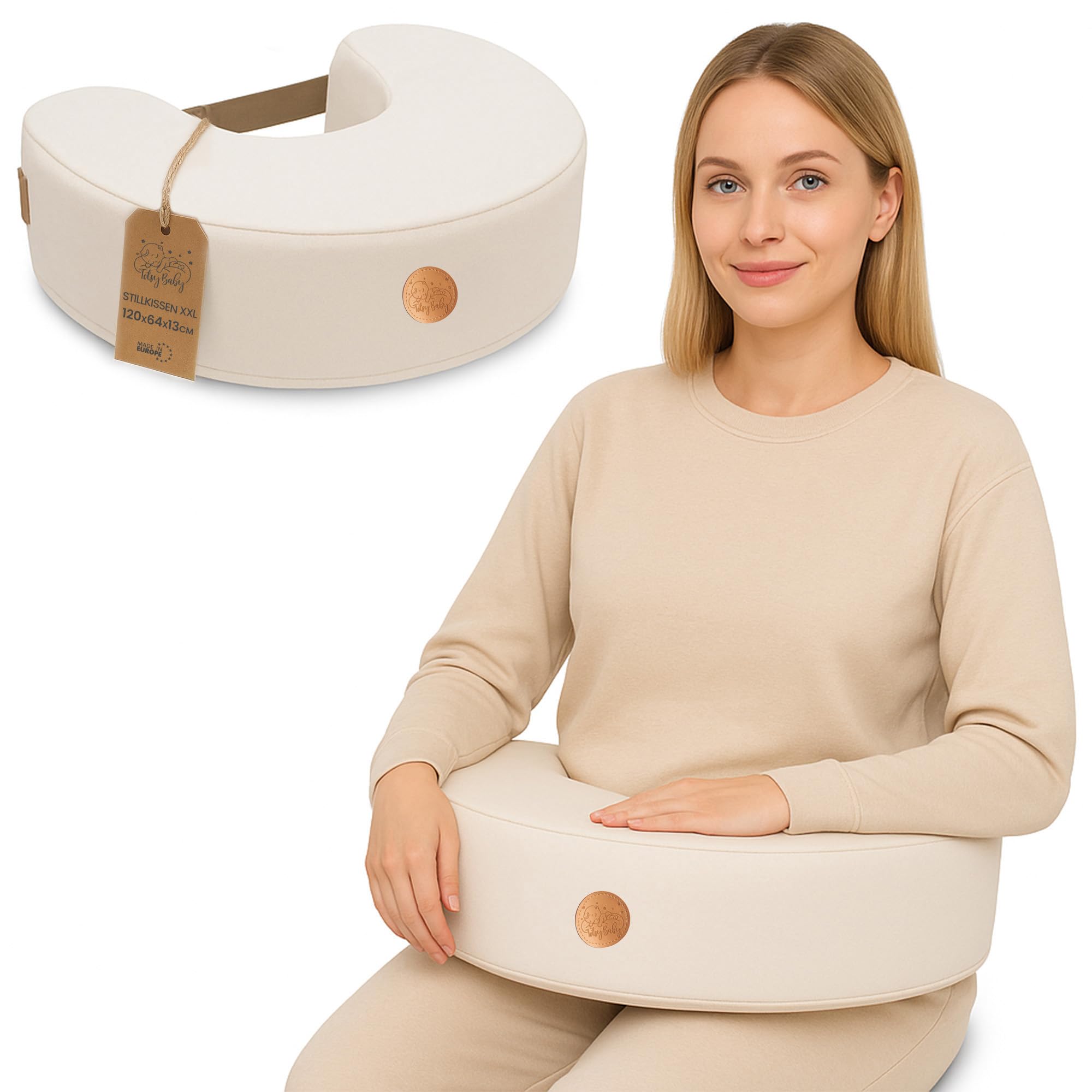 Nursing pillow with memory foam - Ergonomic breastfeeding support cushion for baby and mom Ideal for comfort during pregnancy and postpartum