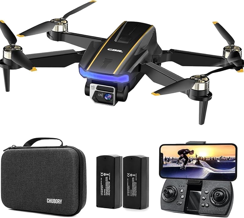 CHUBORY A68 WiFi FPV Drón Kezdőknek HD Kamerával, Kefenélküli Motorral, Automata Lebegéssel, 3D Flip Funkcióval, 2 Akkumulátorral és Hordtás