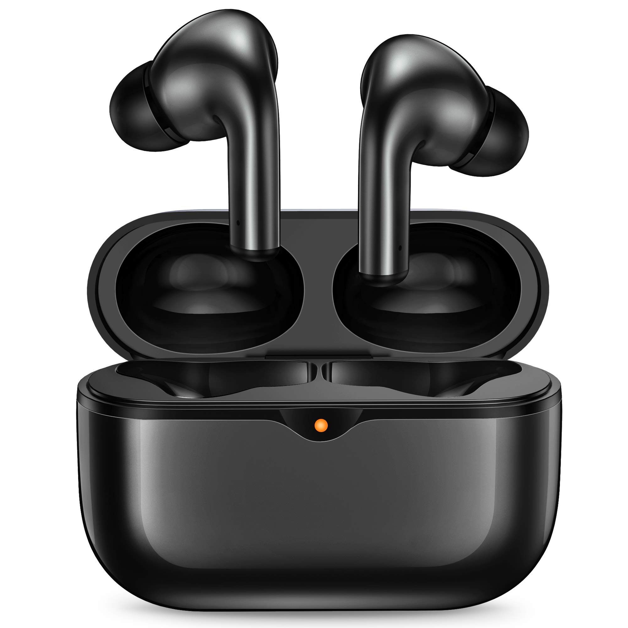 VOGHERBBluetooth 5.1 Headphones, In-Ear Wireless with 10 mm Audio Driver, Intense Bass, AI Noise Cancelling, HiFi Stereo, 46 Hours Playtime, Charging USB-C, IPX7 Earbuds, Black, OW30