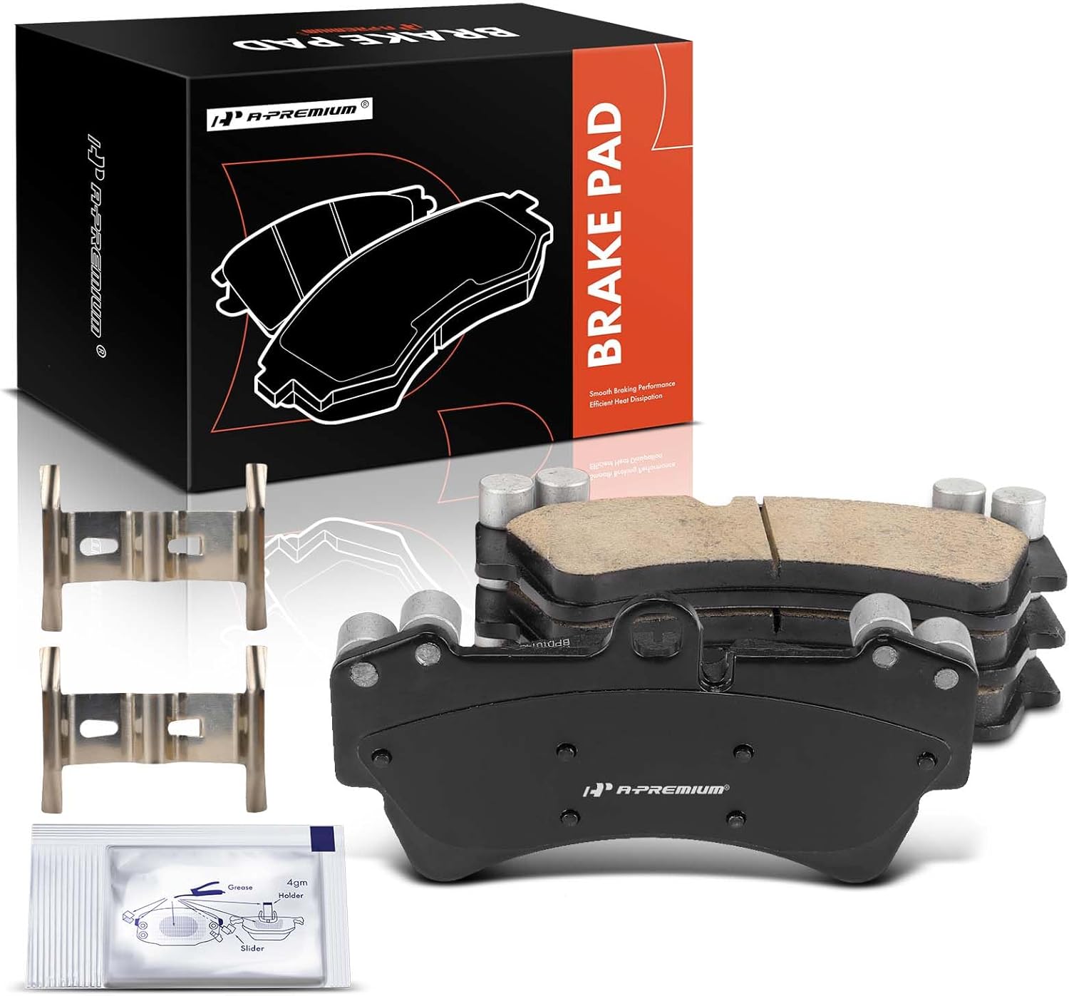 A-Premium Front Ceramic Brake Pads Set Compatible with Audi, Porsche & Volkswagen Vehicles - Q7 2017-2015, R8 2017, Cayenne 2003-2006/2008-2010, Touareg 2004-2008/2010, 4-Pack