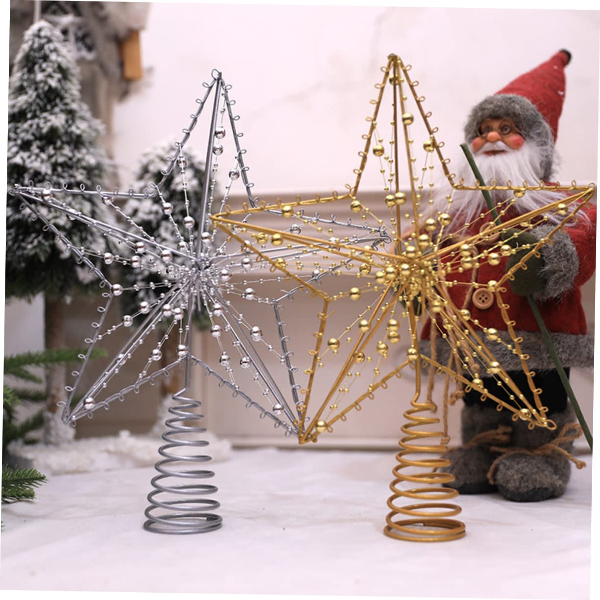 4 Pz Stella Superiore Dell'albero Puntale Per Albero a Forma Di Stella Ornamento Dell'albero Di Natale Cappello o Di Natale Ornamento a Di TOPBATHY