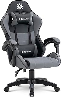 Defender Strider Gaming Stuhl – Ergonomischer Gamer Stuhl – Mesh & Kunstleder – 135° Rückenlehne – Atmungsaktiv – bis 120 kg – Schwarz Grau