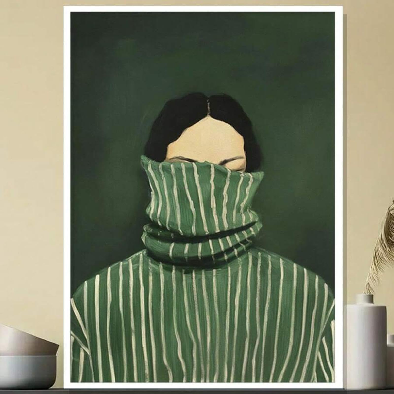 Affiche abstraite à rayures pour filles déco esthétique rétro - 8