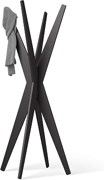 Mobili Fiver, Coat stand, Emma Ashwood Black, Made In Italy