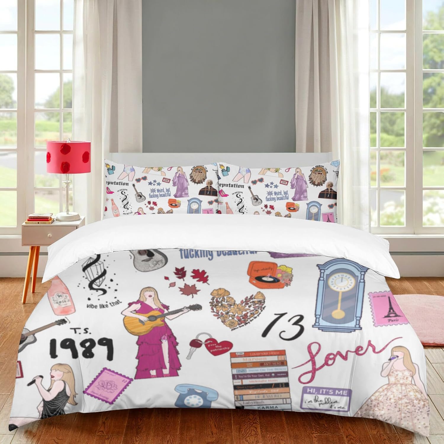 OLDX Comforter Set for Queen Taylor Singer Swift Bedding