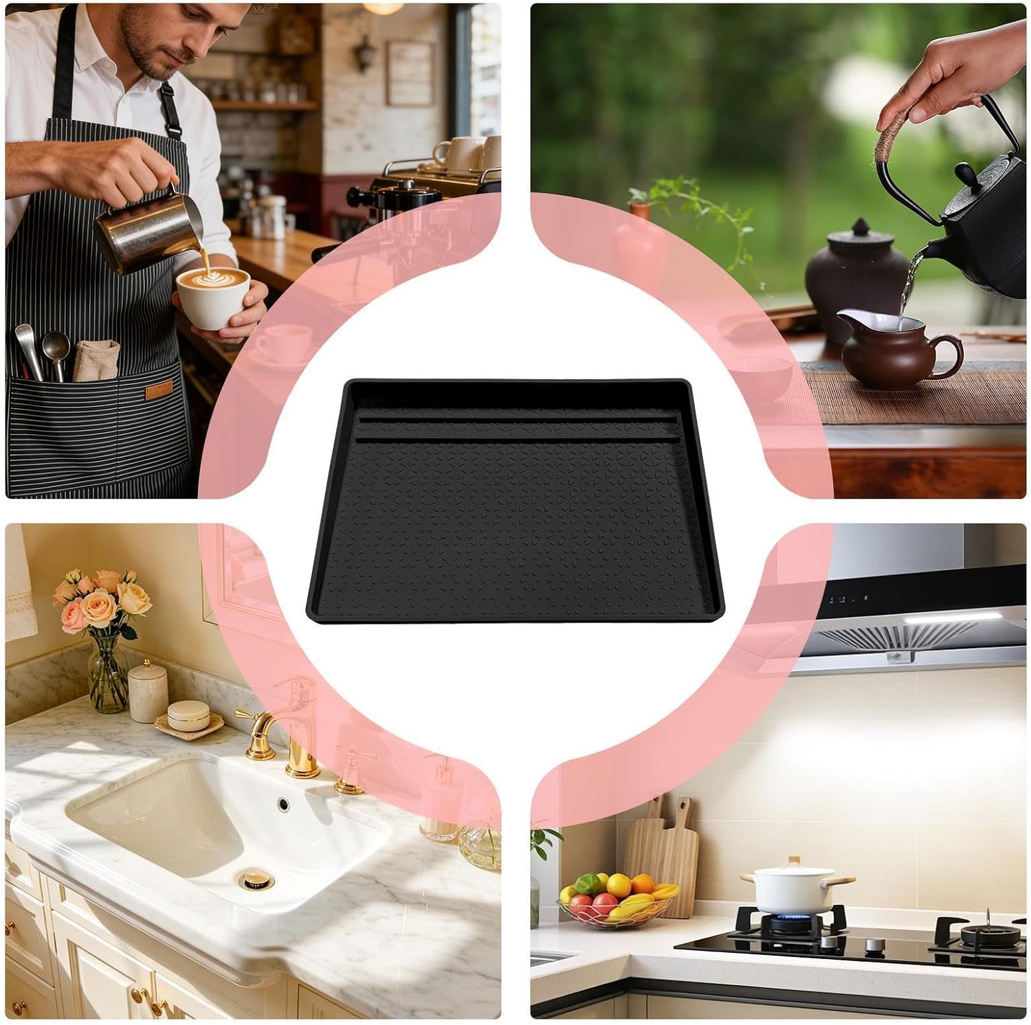 Crumb Catcher Tray, Thick Flexible Heat-Resistant 8x12 Inch Coffee Tamper