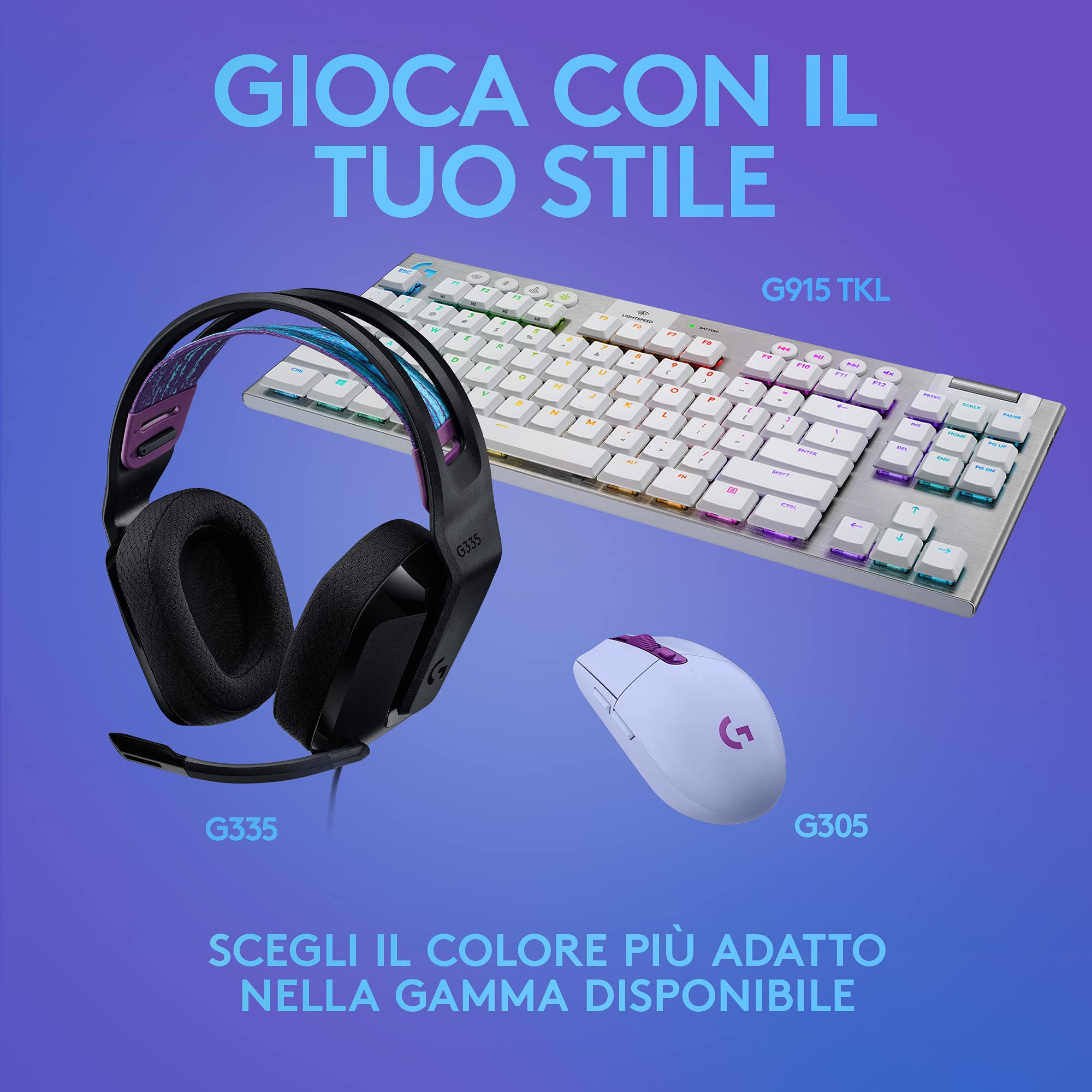 Logitech G G335 Cuffia Gaming Cablata con Microfono Flip-to-Mute, Jack 3,5 mm, Memory Foam, Leggera, Compatibile PC, PS, Xbox, Nintendo Switch - Nero