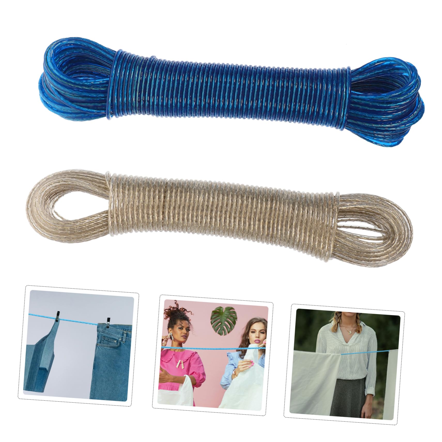 PRETYZOOM Lot de 3 Étendoirs à Linge Coupe-Vent Cintres de Voyage pour Sécher Le Linge Corde à Linge Dextérieur Cordes à Linge Non Destinées Camping 2 Pièces X 3