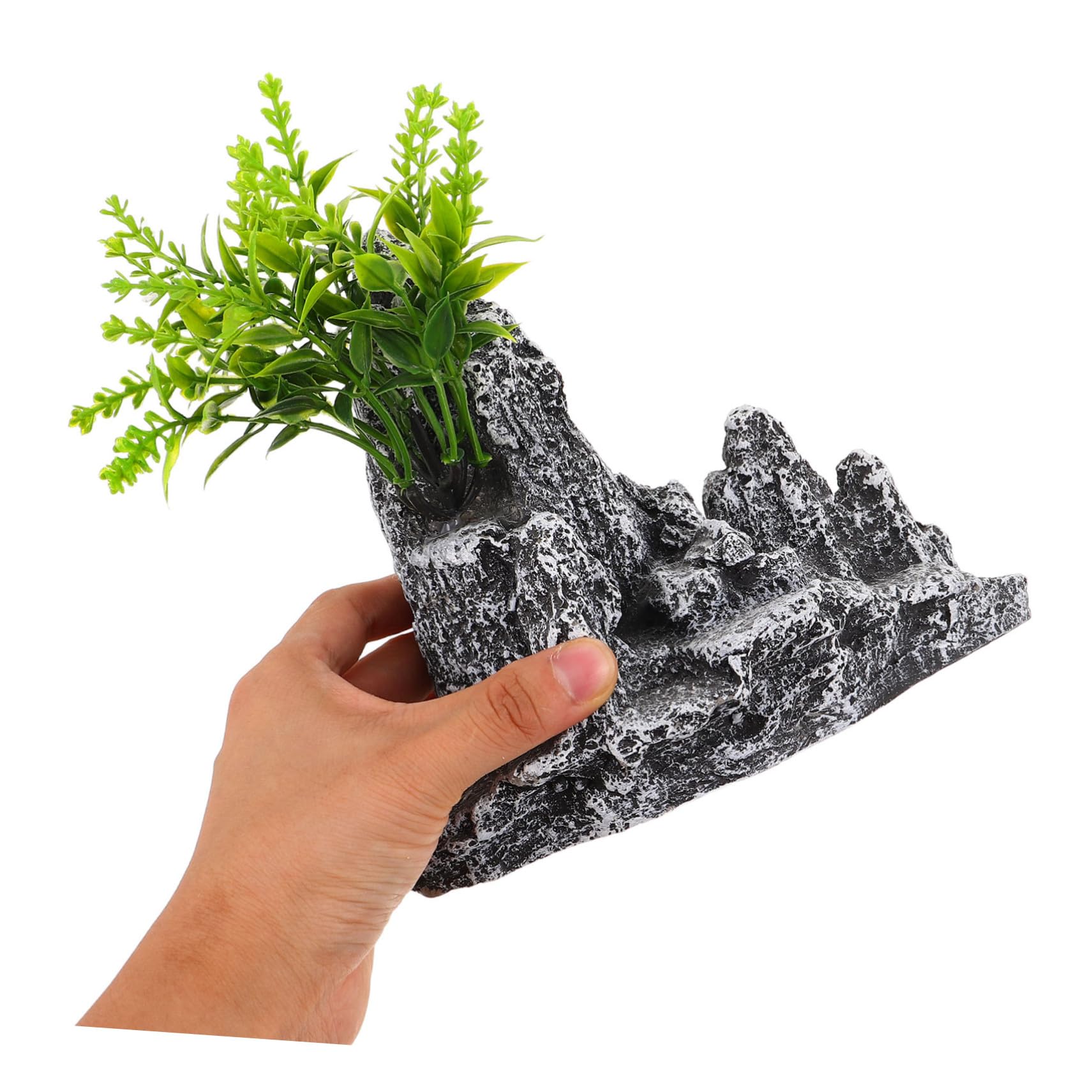 Gatuida Aquarium Rock Decor Simulated Mountain Sculpture Garden Accessories For Fish Tank Landscaping Safe Artificial Aquarium Rockery For Indoor Outdoor Miniature Garden