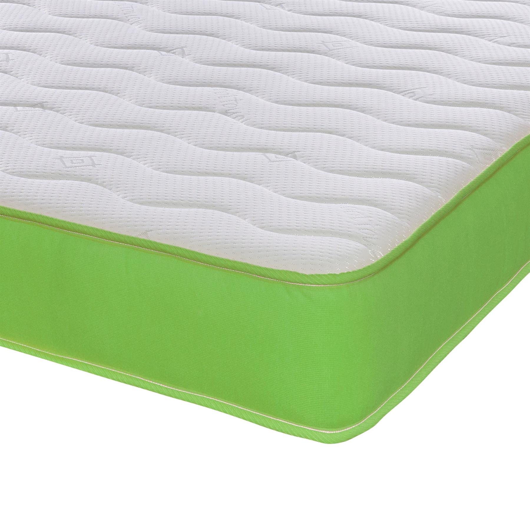 Extreme Comfort Cooltouch Colours Coral Green Wave Hybrid Memory Foam & Pinna-Coil Innerspring Mattress With Coral Green Border 18cms Deep, 4ft6 Double 135cmx190cm