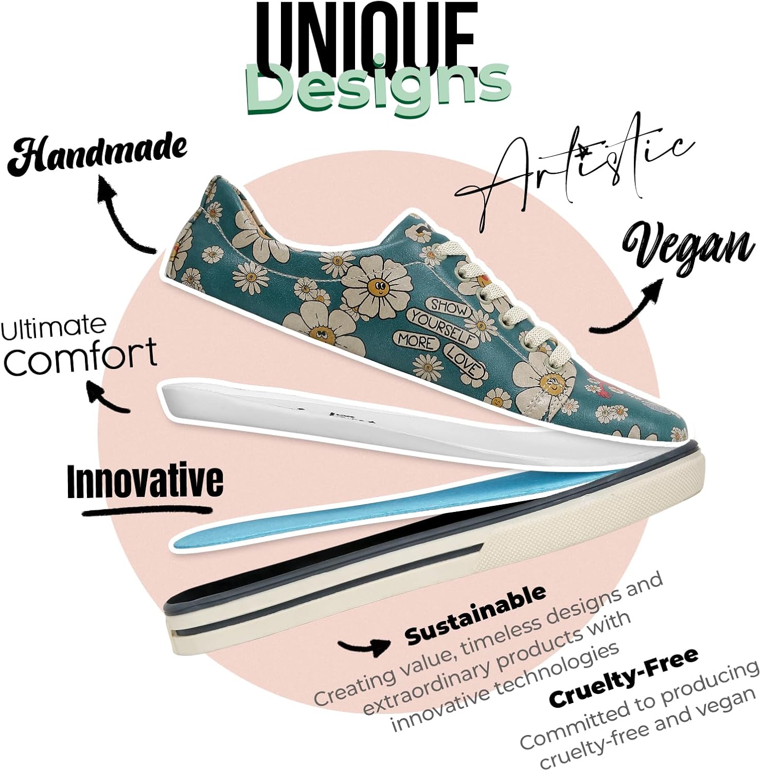 DOGO Vegan Leather Sneakers for Women - Handmade and Unique Fashion Sneakers for Women - Image 6