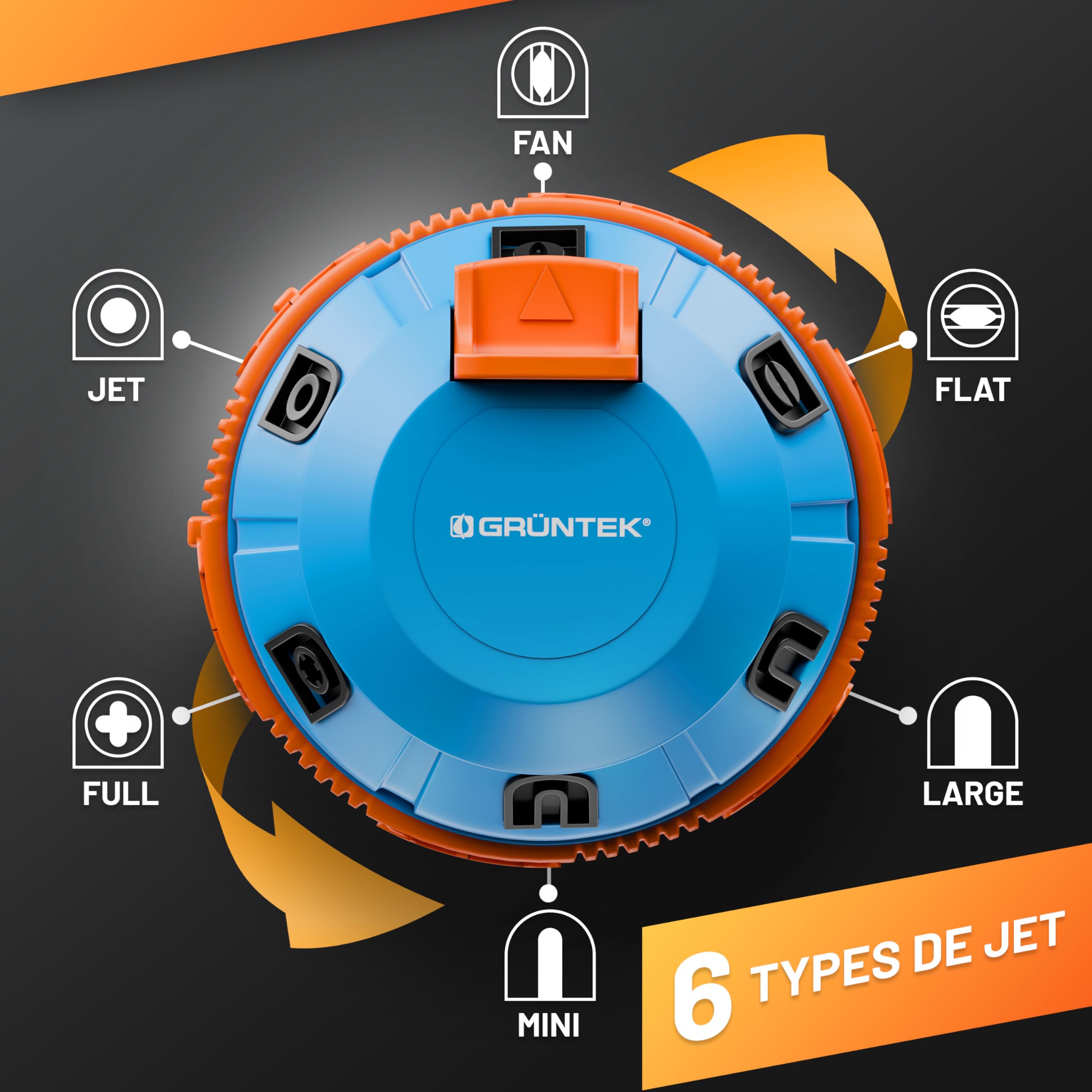 GRÜNTEK Arroseur de Jardin à Sécteur. Asperseur Arrosage Rotatif 360° Asperseur Automatique sur Pied Turbine Arrosage à Secteur Jardin Gazon Pelouse
