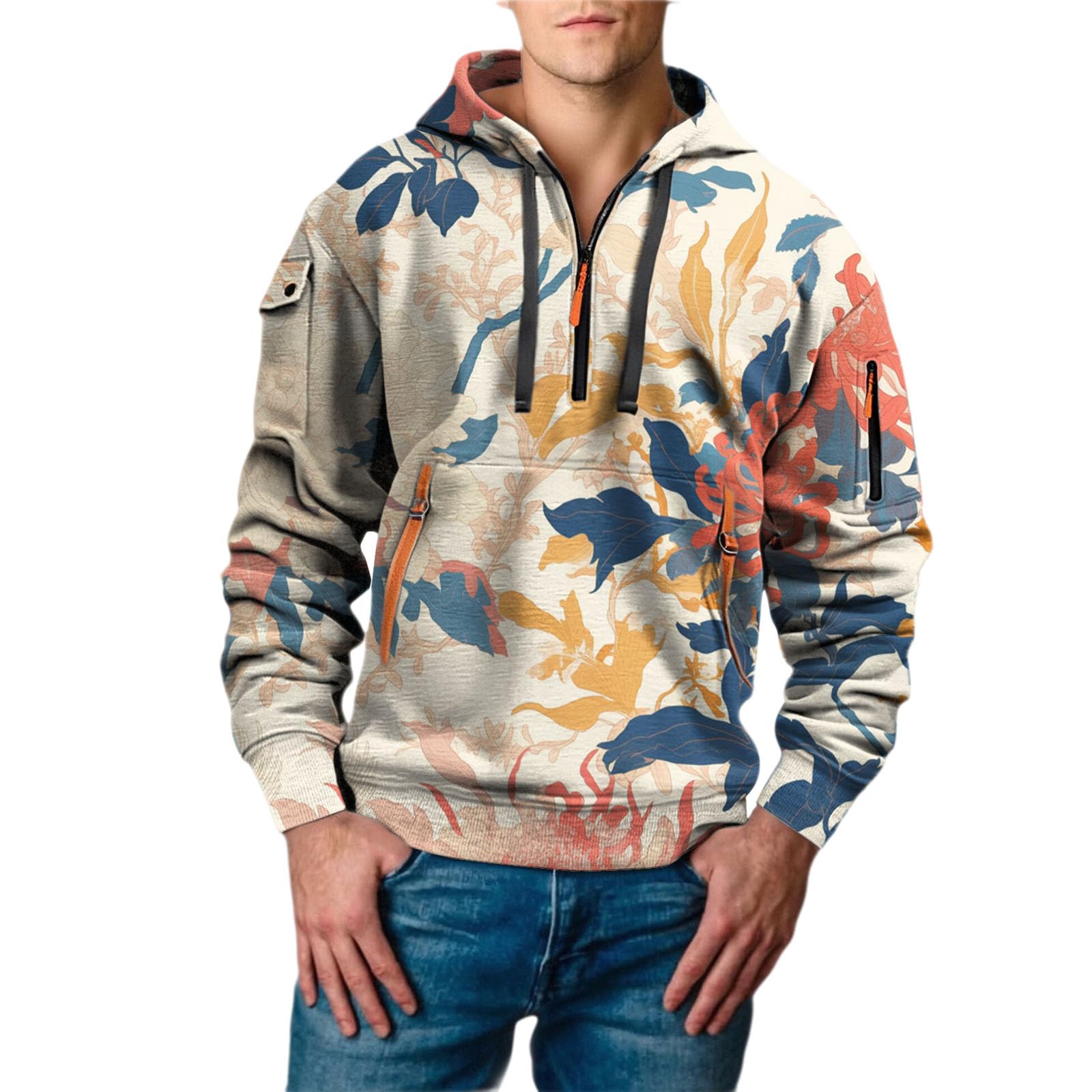 Sudadera protección solar hombre con capucha informal y moderna 5