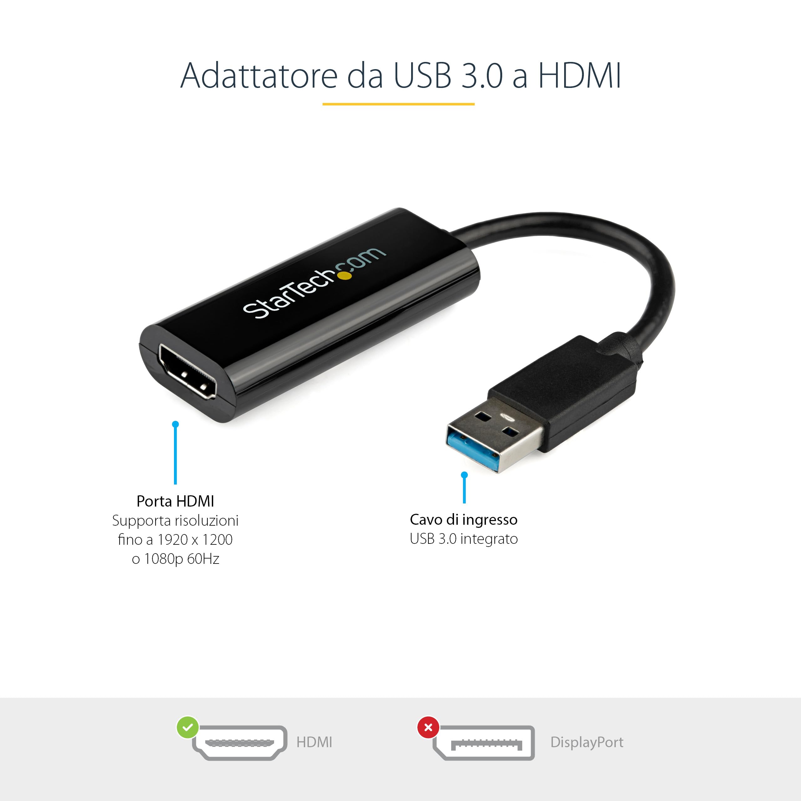 Adattatore USB 3.0 1080P Convertitore USB 3.0 A HDMI - Adattatore Per Multischermo Fino A 1080p Per PC E Mac Adattatore Pc Proiettori