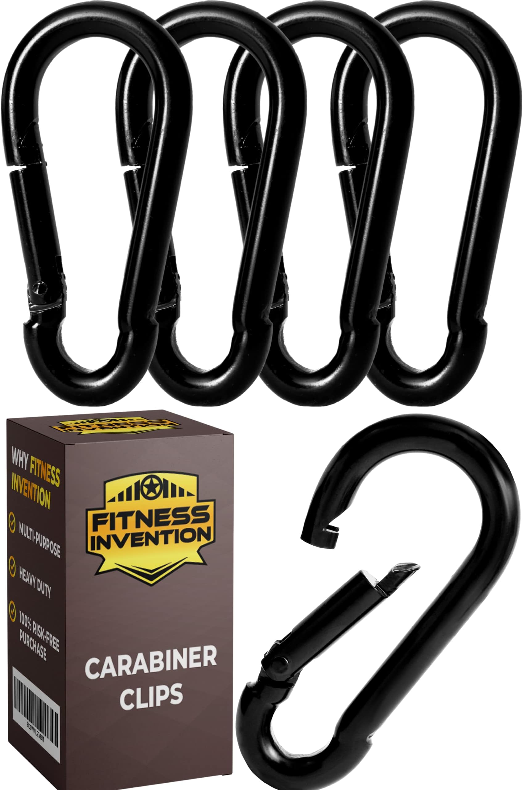 Carabiner Clip 5 PCS, Carabiner Heavy Duty, Snap Hooks Heavy Duty, Heavy Duty Carabiner, Large Carabiner Clip Heavy Duty, Carabiner Clips Heavy Duty, Black Carabiner, Clip Hooks