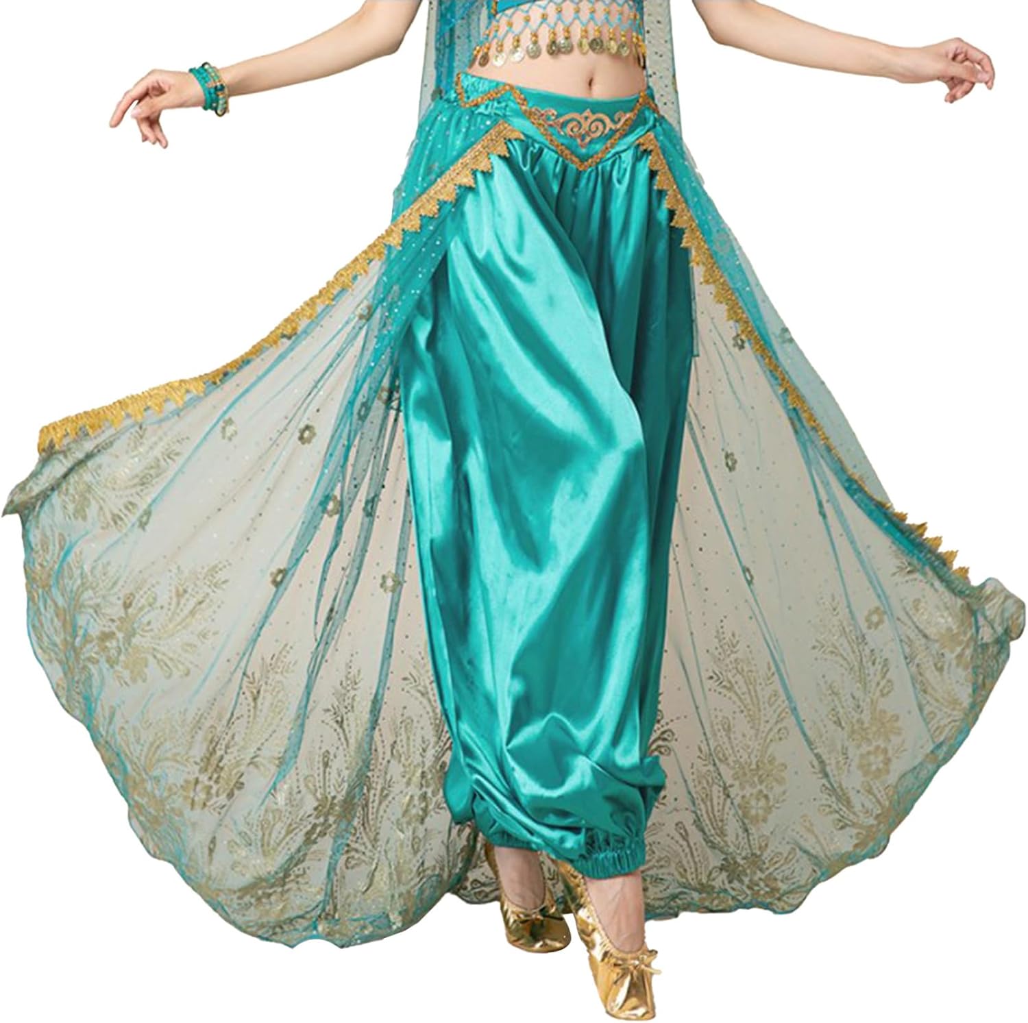 Belly Dance Pants for Women Elastic Waist Belly Dance Lantern Pants Harem Pants Palazzo Pants