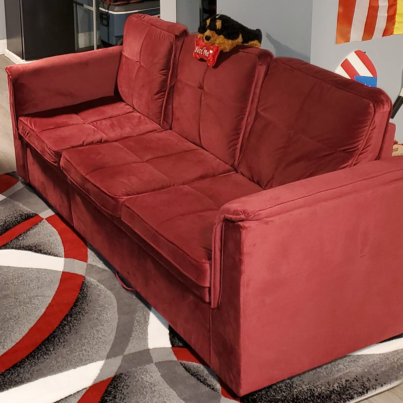 61/mo Finance NOSGA 3 Seater Large Sofa, PullOut Sofa with 2 Pull