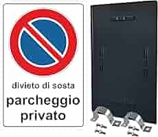 Cartello 'Proprietà Privata Vietato Accesso' In Metallo 40x60 Cm - Kit Con Staffe E Bulloni - Foto 2