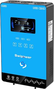 Xijia Hybrid Inverter 4000W Pure Sine Wave Power Inverter with 140A MPPT Solar Charger DC 24V to AC 110V60HZ Solar Converter,Battery-Less Operation, Compatible with Lithium & AGM Batteries