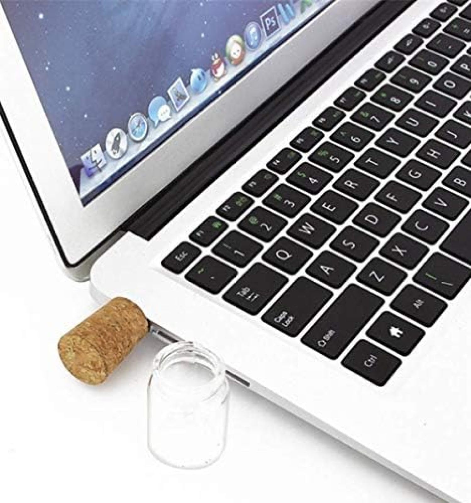 Chiavetta USB da 8 GB Chiavetta USB con bottiglia carina Drift Jar Chiavetta USB in vetro trasparente Chiavetta USB per regalo, 64 GB