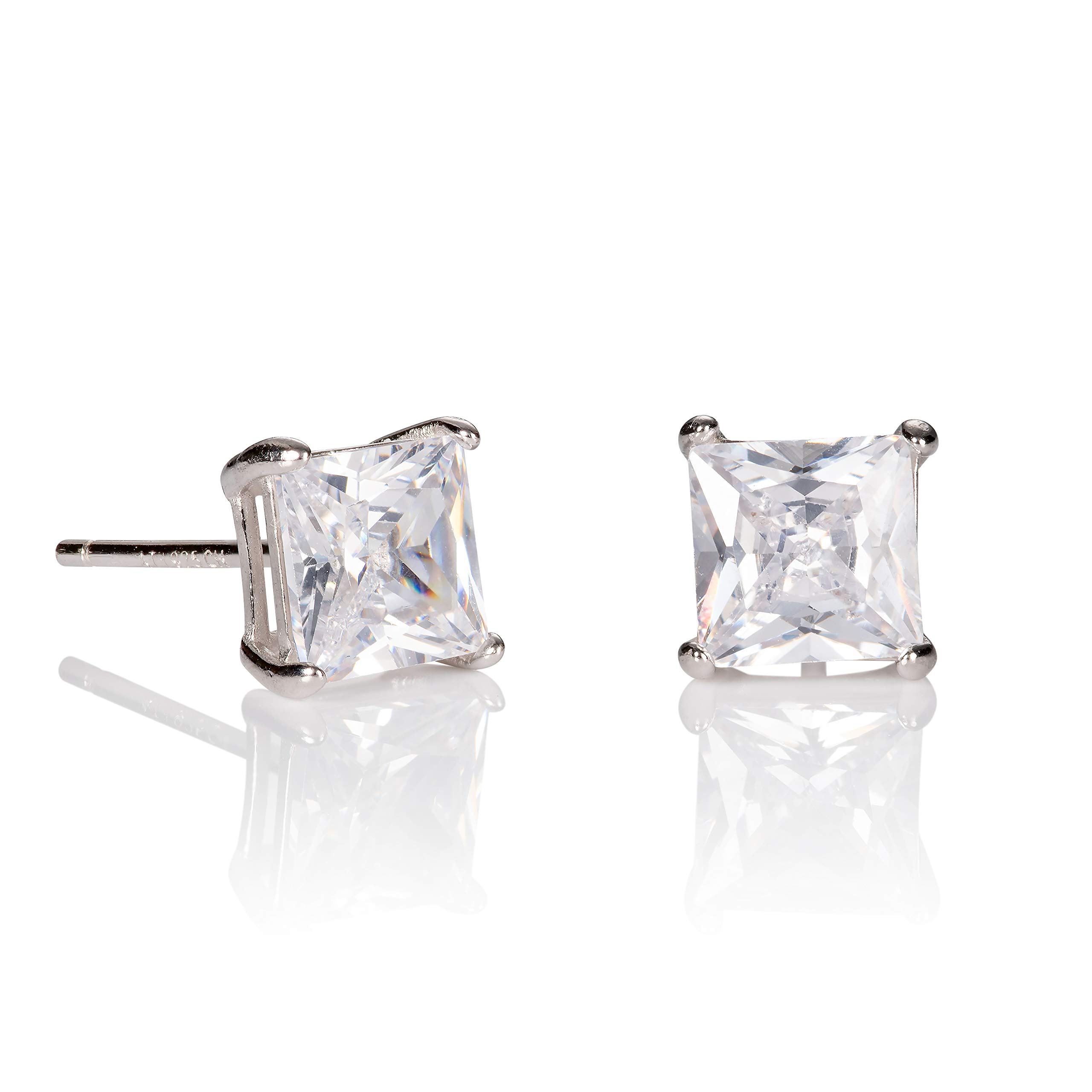 ZAVANA Orecchini Uomo Argento 925 Con Zirconia Cubica 6mm – Solitario