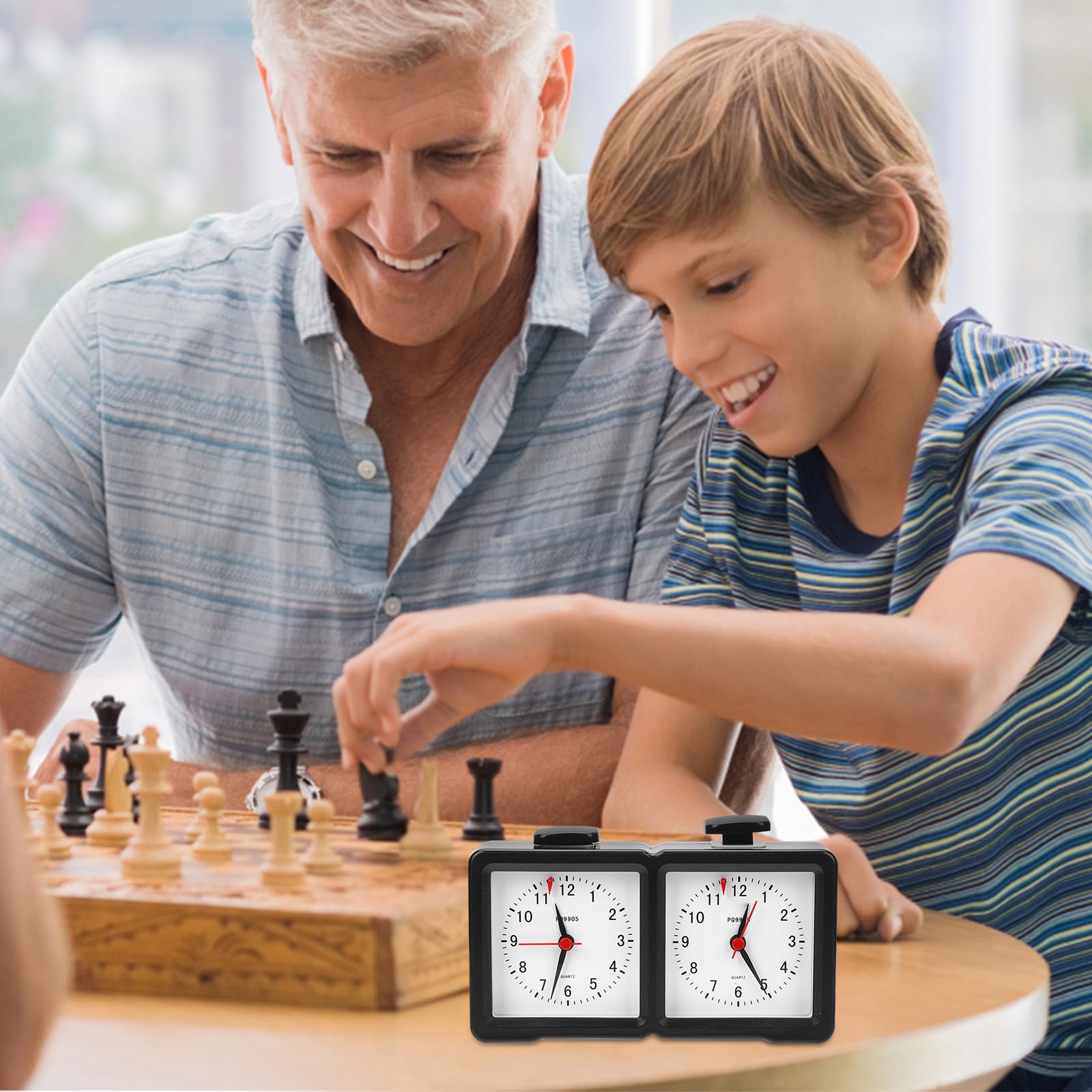 Amosfun Orologio per Scacchi Elettronico 29 Modalità, Nero ABS