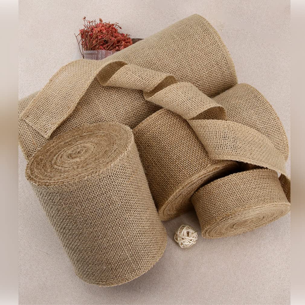Dekoband Natürliche Burlap Geschenkband Vintage Juteband Sackleinen Vintage Dekoration bordüre Dekoband Rolle für Handwerk Hochzeit Geschenkverpackung (10 Meter Lang) (30cm)