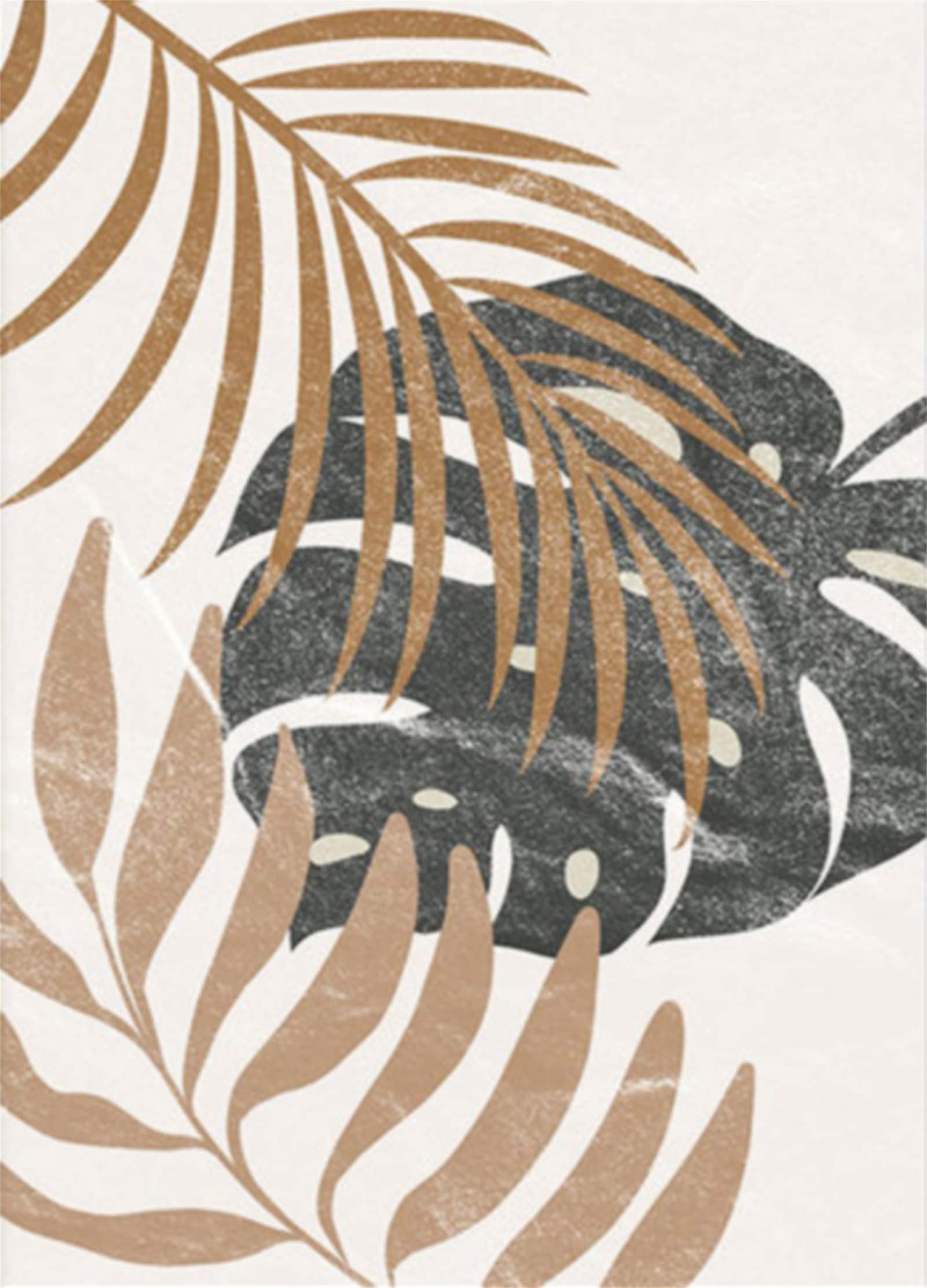 Sarah Duke Lot 3 Posters Feuilles Vertes Abstraites - Toile 40x50cm Sans Cadre