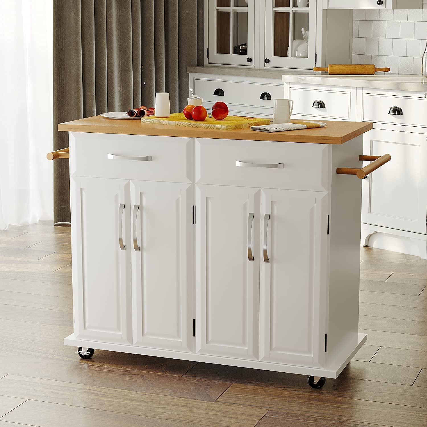 Buy White Kitchen Island , Kitchen Island on Wheels, Kitchen Island
