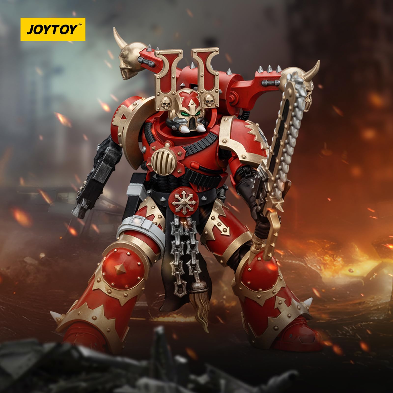 JOYTOY Warhammer 40k World Eaters, World Eaters Khorne Berzerker 5 1/18 Action Figure, Dedicated To You Who Love Collecting - Image 2