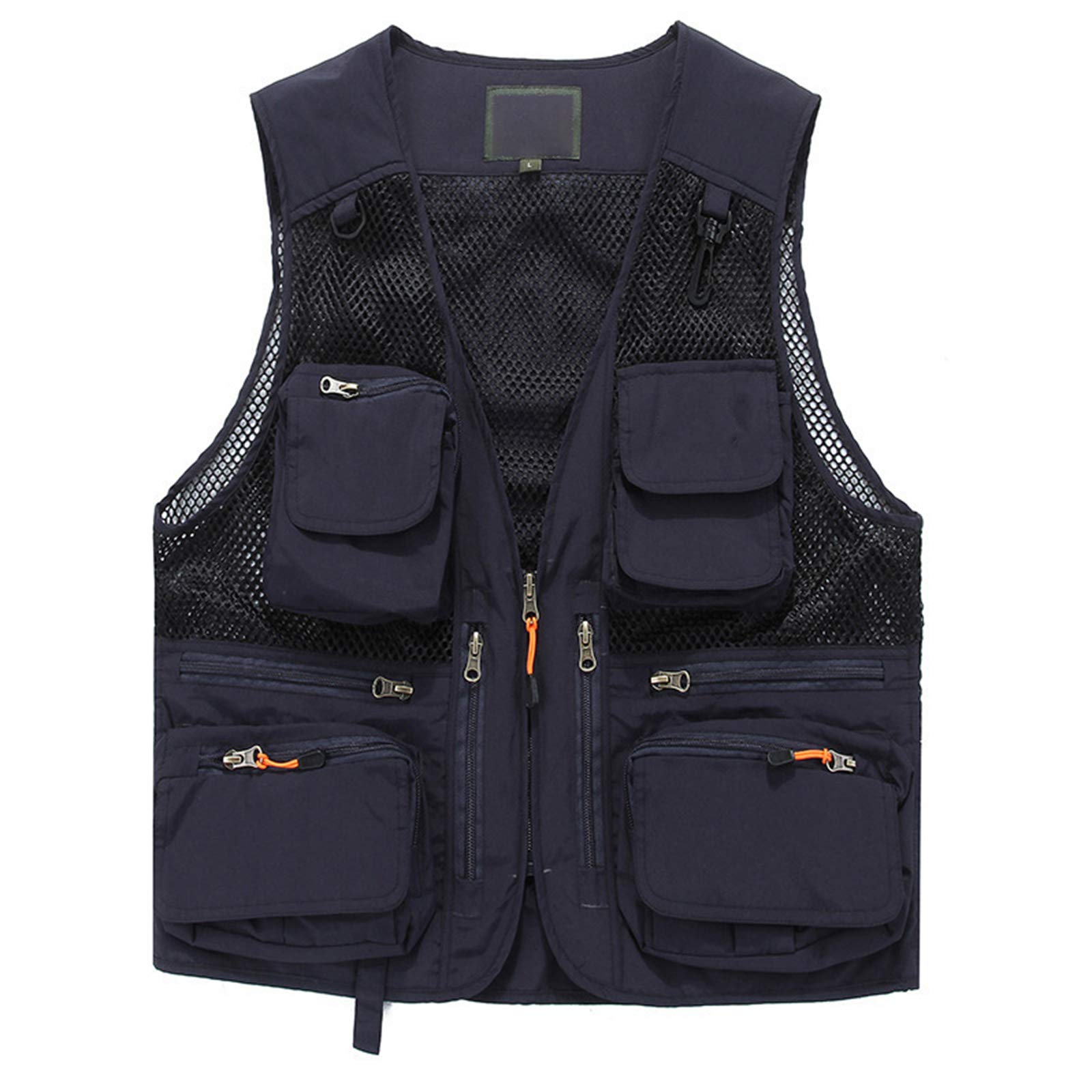 MäNner Angeln Weste Multi Taschenweste Outdoor Angeln Camping Oberbekleidung äRmellose Reisefotografie Wandern Gilet,Blau,M
