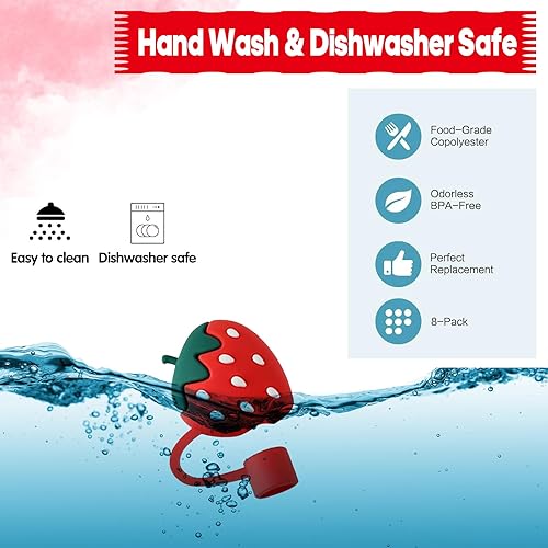 Miniatura 4 de Stanley - 8 fundas de popote Stanley de 0.4 pulgadas0.394 in, bonitas fundas de popote Stanley, protector de popote Stanley, fundas de popote