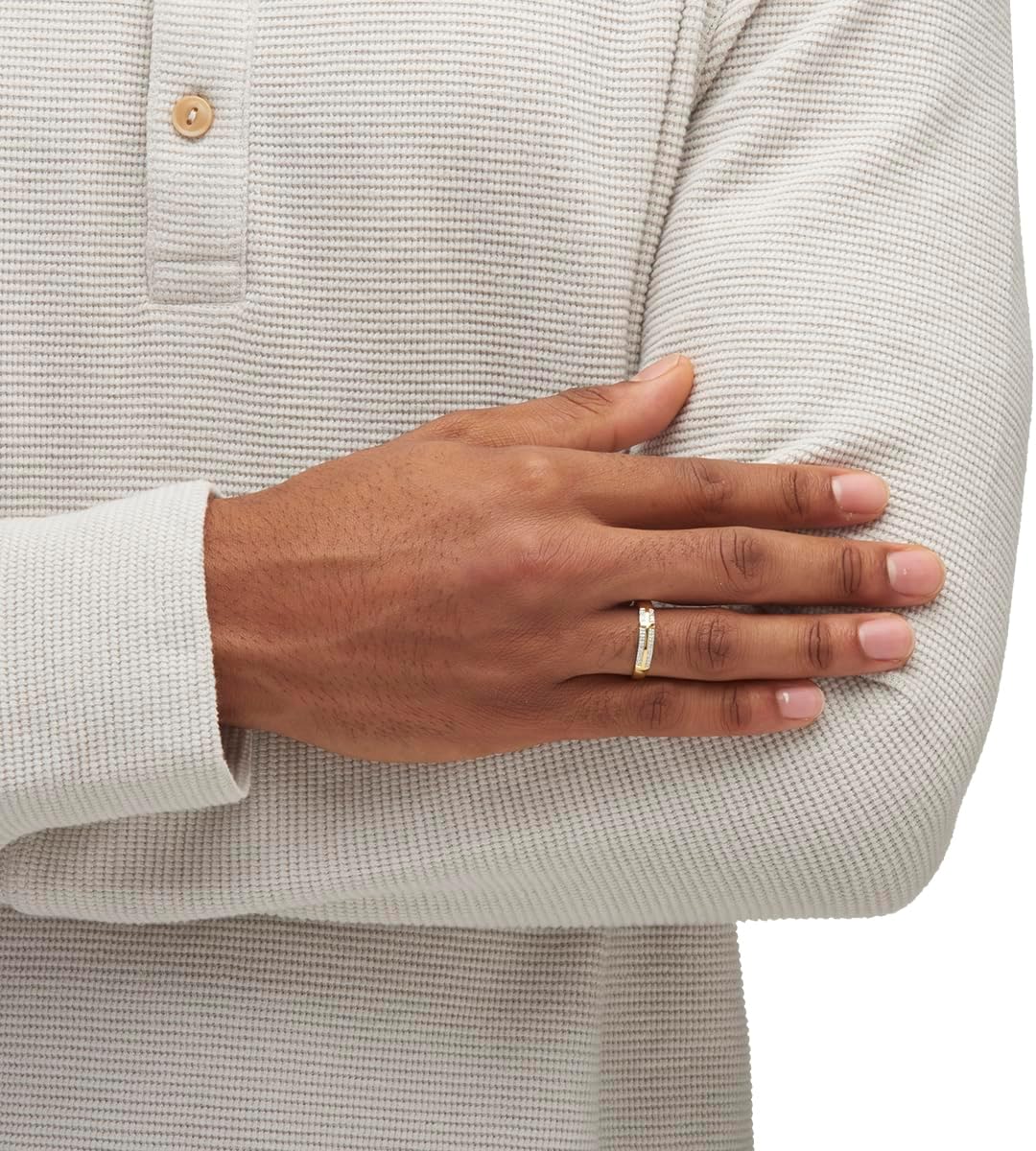 PalmBeach Yellow Gold-plated Sterling Silver Genuine Diamond Accent Sideways Cross Ring Sizes 6-16